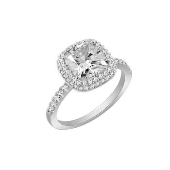 White Cubic Zirconia Platinum Over Sterling Silver Ring 4.68ctw