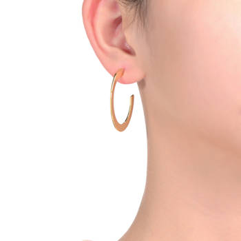 Open Hoop Earrings In 14K Gold Over Brass