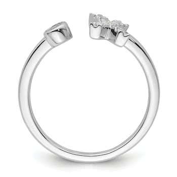 Rhodium Over 14K White Gold Lab Grown Diamond VS/SI GH, Initial X
Adjustable Ring