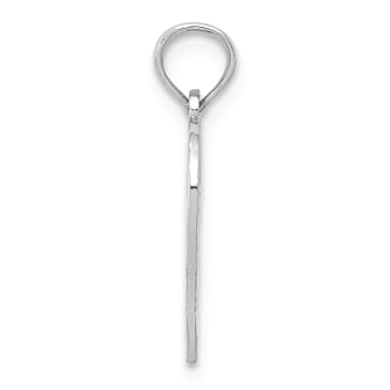 Rhodium Over 14k White Gold Textured 50 in Heart Cut-out Pendant