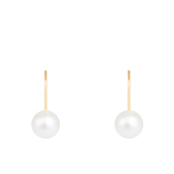14k Yellow Gold Leverback 6-7mm Akoya Pearl Earrings