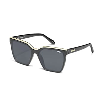 Quay Level Up Black Gold Square Frame / Smoke Lenses Sunglasses