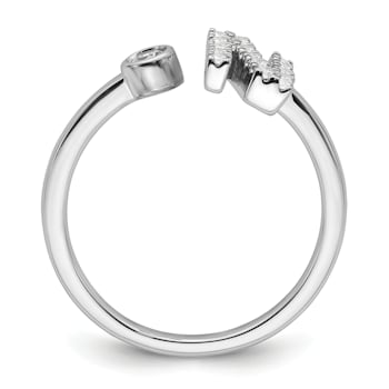 Rhodium Over 14K White Gold Lab Grown Diamond VS/SI GH, Initial N
Adjustable Ring