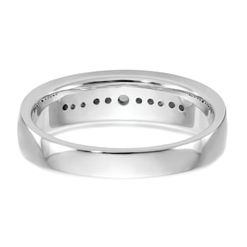 Rhodium Over 14K White Gold Lab Grown Diamond SI1/SI2, G H I, Men's Band