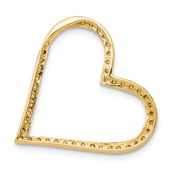 14k Yellow Gold Diamond Heart Chain Slide Pendant