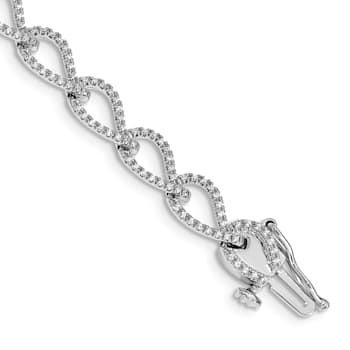 Rhodium Over 14k White Gold Diamond Bracelet