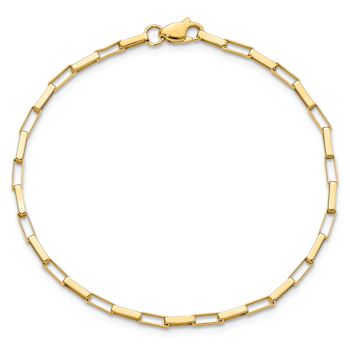 14k Yellow Gold 2.23mm Polished Fancy Box Links Bracelet