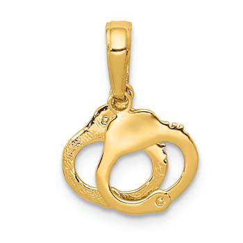 14k Yellow Gold 2-Piece Handcuffs Pendant