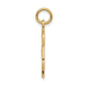 14k Yellow Gold Textured Number 1 Dad Pendant