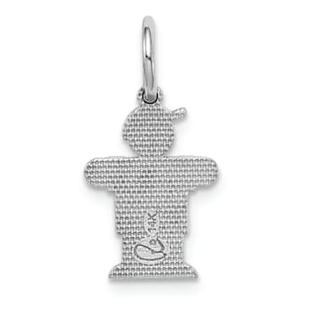Rhodium Over 14k White Gold Satin Mini Boy Hugs Charm