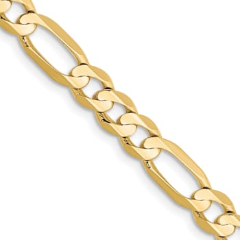 10k Yellow Gold 5.5mm Concave Open Figaro Link Bracelet