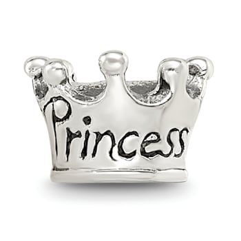 Sterling Silver Princess Crown Bead