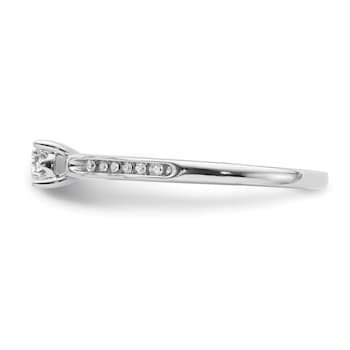 Rhodium Over 14K White Gold Lab Grown Diamond Complete Petite Engagement
Ring 0.1ctw