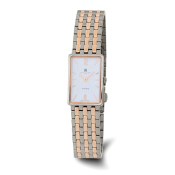 Charles Hubert Ladies Two-Tone Titanium White Dial Watch