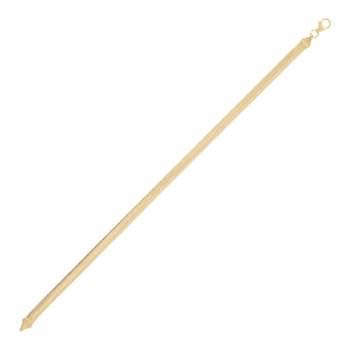 18K Yellow Gold Plated Polished Herringbone Anklet