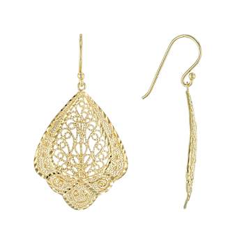 Dangle Earrings In 18K Gold Over Sterling Silver