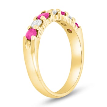 0.75ctw Ruby and Diamond Band Ring in 14k Yellow Gold