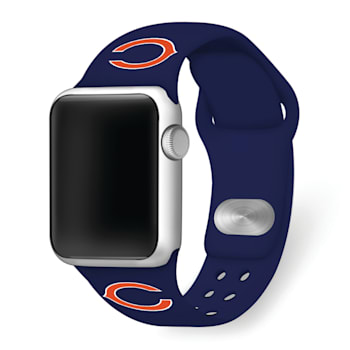 Gametime Chicago Bears Navy Silicone Band fits Apple Watch (42/44mm
M/L). Watch not included.