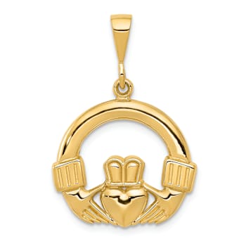 14k Yellow Gold Claddagh Pendant