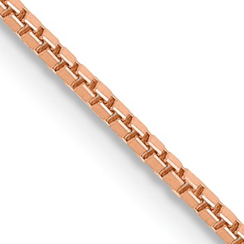14k Rose Gold 1mm Solid Box 16 Inch Chain