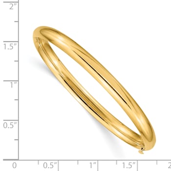 14k Yellow Gold 5mm Polished Hinged Baby Bangle