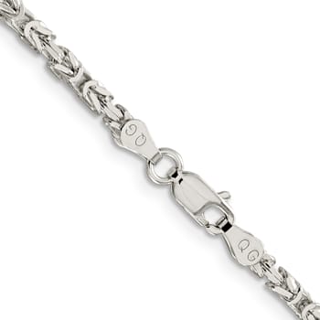 Sterling Silver 2.5mm Byzantine Chain Necklace