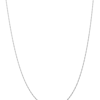 Rhodium Over 14k White Gold 1mm Solid Singapore 16 Inch Chain
