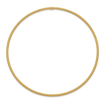 14k Yellow Gold 1.5mm Textured Slip-on Bangle Bracelet