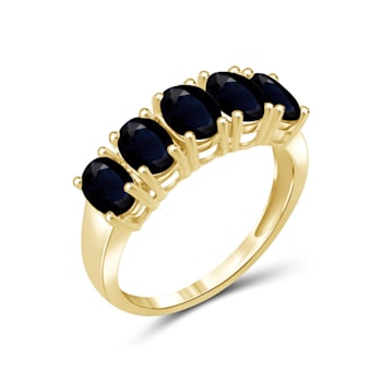 Black Sapphire 14K Gold Over Sterling Silver Ring 2.80ctw