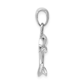 Rhodium Over 14k White Gold Jumping Dolphin Pendant
