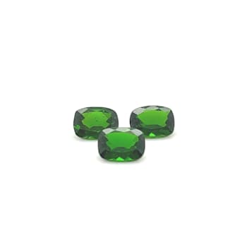 Chrome Diopside 8x6mm Cushion Set of 3 3.90ctw