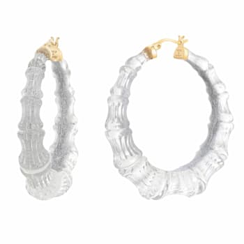 14K Yellow Gold Over Sterling Silver Acrylic and Hand Painted Enamel
Bamboo Illusion Hoops in Pixi