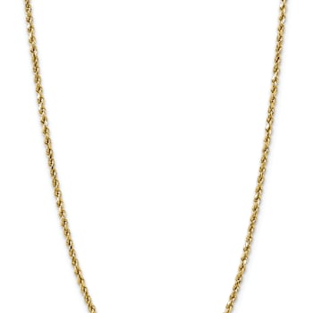 14k Yellow Gold 3.5mm Diamond-Cut Rope 16 Inch Chain