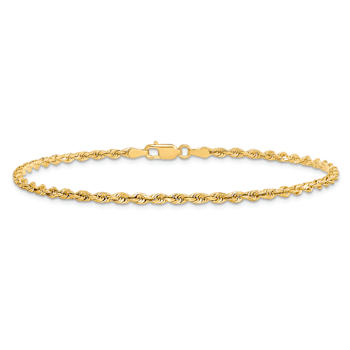 10k Yellow Gold 2.75mm Diamond-Cut Quadruple Rope Link Bracelet