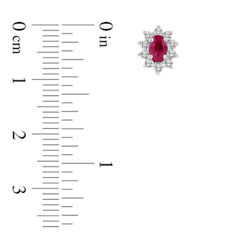 0.70ctw Ruby and Diamond Earrings in 14k White Gold