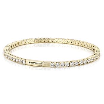 CZ Flex Bangle In 18K Gold Over Brass 9.23ctw