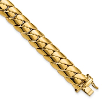 14K Yellow Gold Polished Fancy Link Men's Bracelet