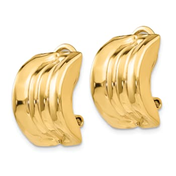 14k Yellow Gold Omega Clip Non-pierced Earrings