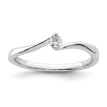 Rhodium Over 14K White Gold First Promise Polish Round Diamond
Promise/Engagement Ring 0.10ctw