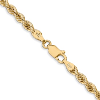 14k Yellow Gold 3.65mm Solid Rope 24 Inch Chain