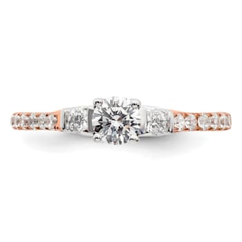 10K Two-tone Lab Grown Diamond VS/SI GH, Complete Engagement Ring 0.71ctw