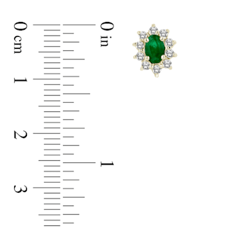 1.00ctw Emerald and Diamond Earrings in 14k Yellow Gold