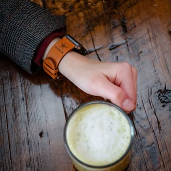 Gametime Dallas Cowboys Leather Band fits Apple Watch (42/44mm S/M Tan).
Watch not included.