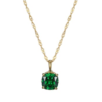 Green And White Cubic Zirconia 18k Yellow Gold Over Silver May
Birthstone Pendant With Chain 5.23ctw
