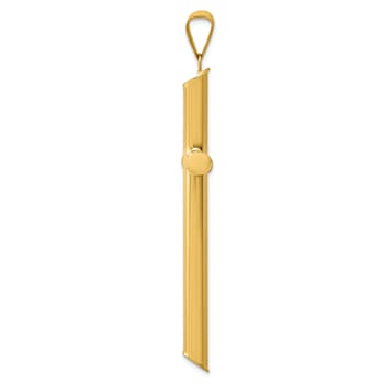 14k Yellow Gold Polished 3D Cross Pendant