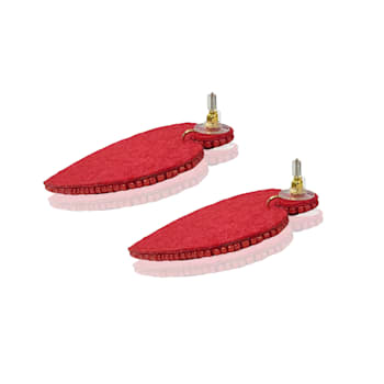 Off Park® Collection, Red Seed Bead Heart Shape Earring.