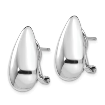 Rhodium Over 14k White Gold Tear Drop Earrings