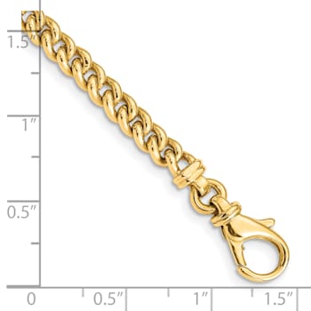 14K Yellow Gold 4.5mm Hand-Polished Fancy Link Bracelet