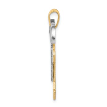 14K Two-tone Gold Satin Large Double Boys Charm