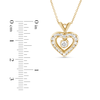 0.60ctw Diamond Heart Pendant with chain in 14k Yellow Gold